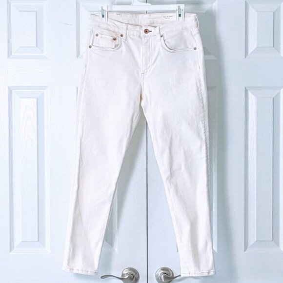 rag & bone Denim - RAG & BONE Women's Cate Mid Rise Ankle Skinny Jeans  Size 30  Ivory